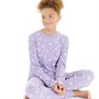 Board Angels Girls AOP Heart Long Sleeved Pyjama Set Lilac