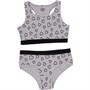 Board Angels Girls Crop Top And Briefs Set Grey Marl/Black
