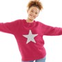 Board Angels Girls Star Sweater Hot pInk