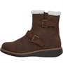 Board Angels Womens Wedge Borg Boots Brown