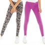 Board Angels Girls Marble/Plain Two Pack Leggings Charcoal/Lilac