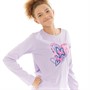 Board Angels Girls Glitter Heart Long Sleeve Top Lilac