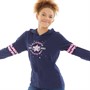 Board Angels Girls Hooded Star Long Sleeve Top Navy/Pink