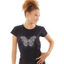 Board Angels Girls Butterfly T-Shirt Black