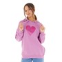 Board Angels Womens Love Heart Hoodie Mulberry