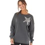Board Angels Womens Crew Neck Sweatshirt Charcoal Marl