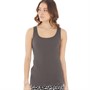Board Angels Womens Scoop Neck Ribbed Vest Light Charcoal