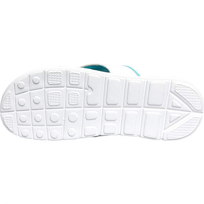 Board Angels Womens Memory Foam Toe Post Sandals White/Turquoise