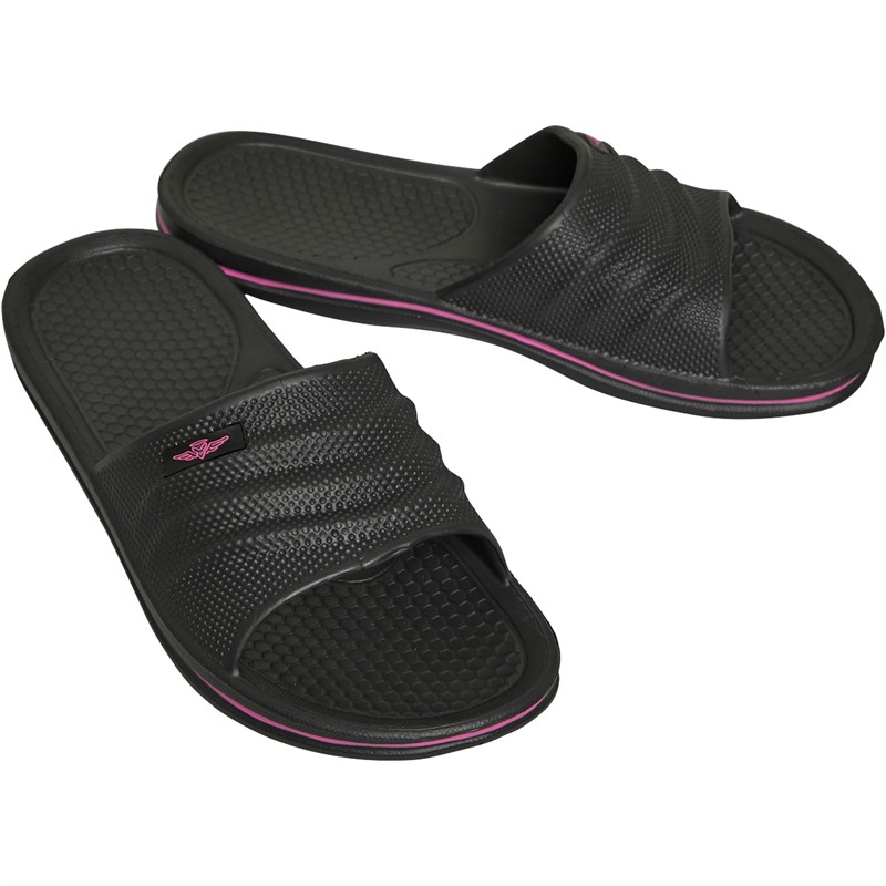 Board Angels Womens Sliders Black/Pink