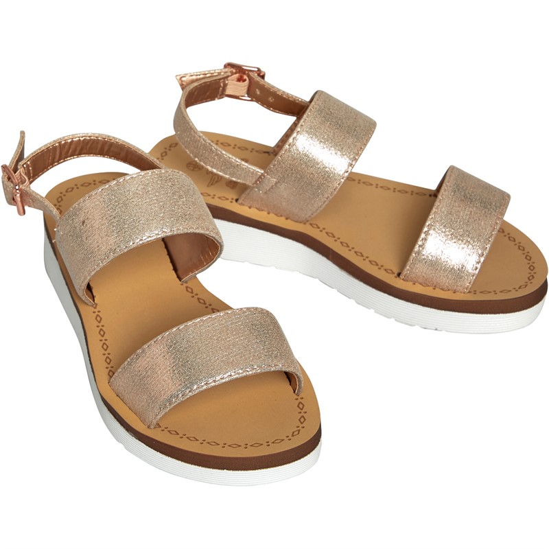 Board Angels Junior Girls Metallic Sandals Rose Gold