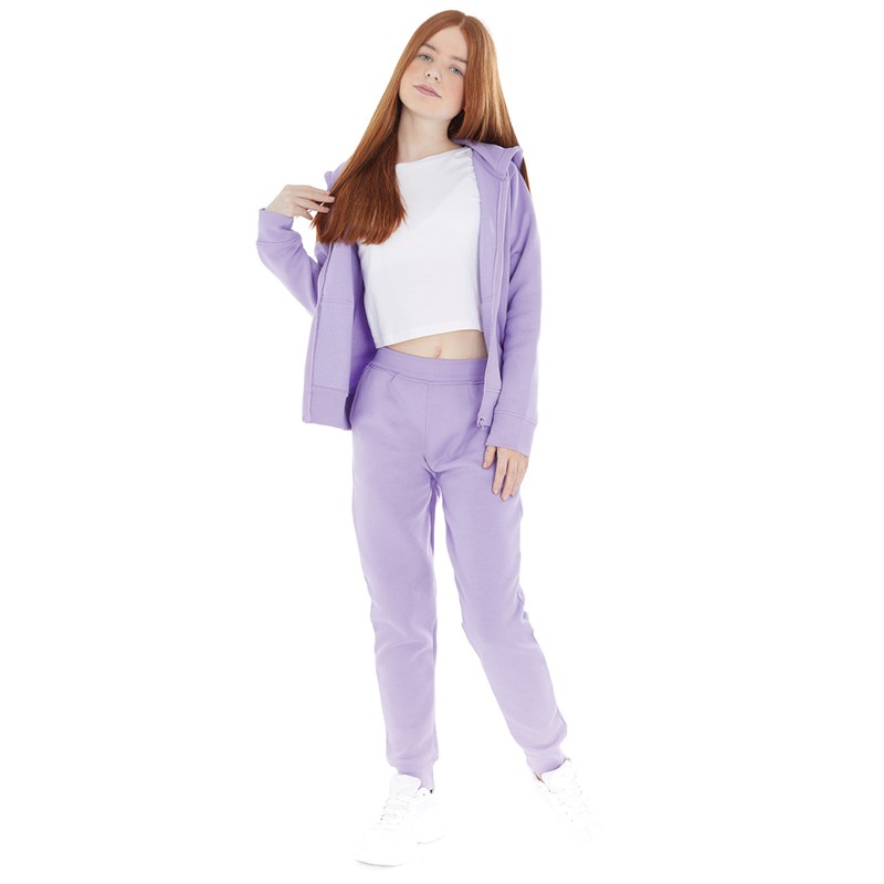 Board Angels Girls Zip Through Hoodie And Joggers Set Lilac