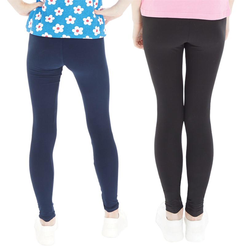 Board Angels Girls Two Pack Leggings Black/Navy