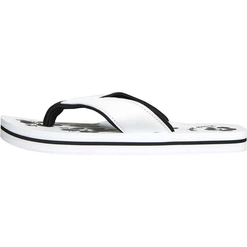 Board Angels Womens EVA Toe Post Sandals White/Black