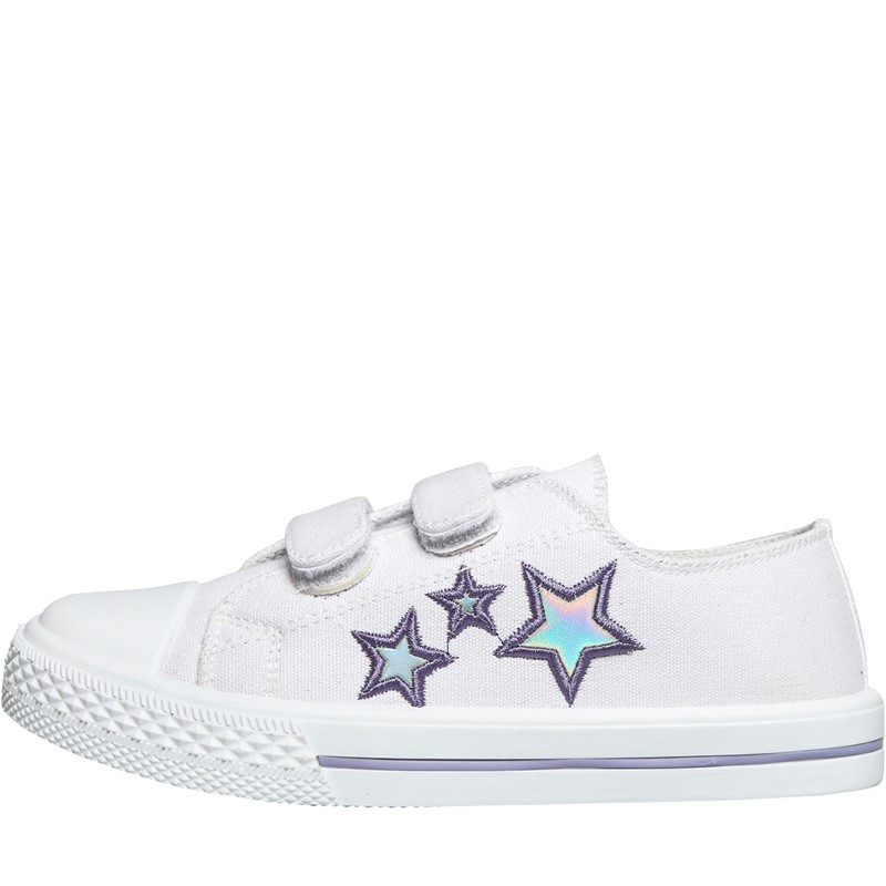 Board Angels Junior Girls Velcro Pumps White