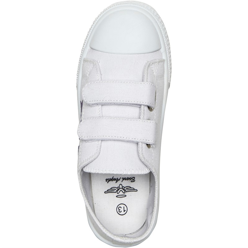 Board Angels Junior Girls Velcro Pumps White