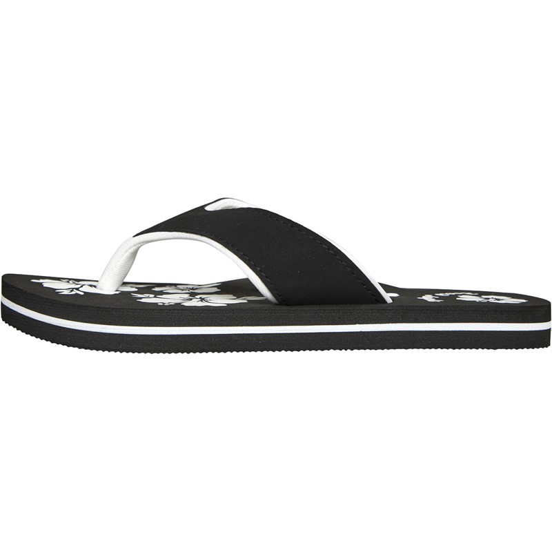 Board Angels Womens EVA Toe Post Sandals Black/White