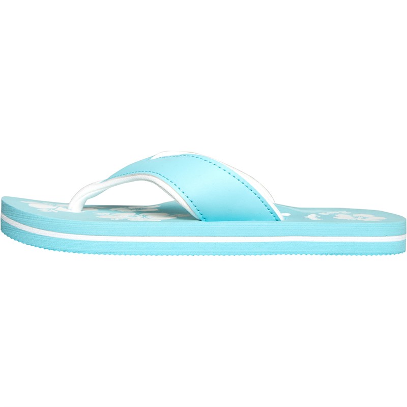 Board Angels Womens EVA Toe Post Sandals Aqua/White