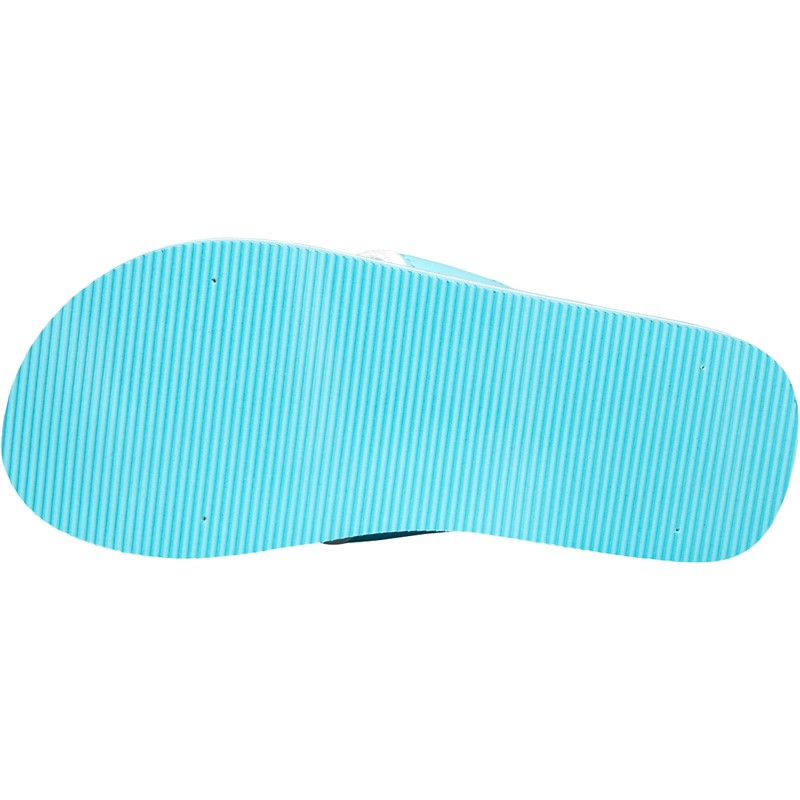 Board Angels Womens EVA Toe Post Sandals Aqua/White