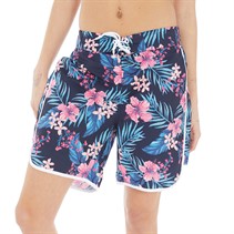 Board Angels Womens Board Shorts Navy Base Print