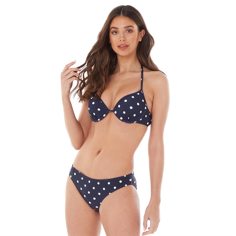 Board Angels Womens Bikini Navy Polka