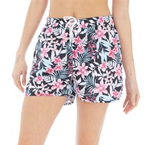 Board Angels Womens Shortie Board Shorts Black Floral