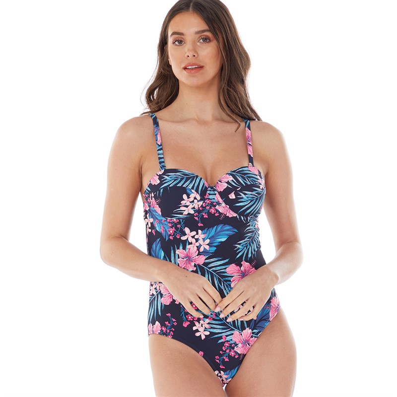 Board Angels Womens Swimsuit Navy Floral