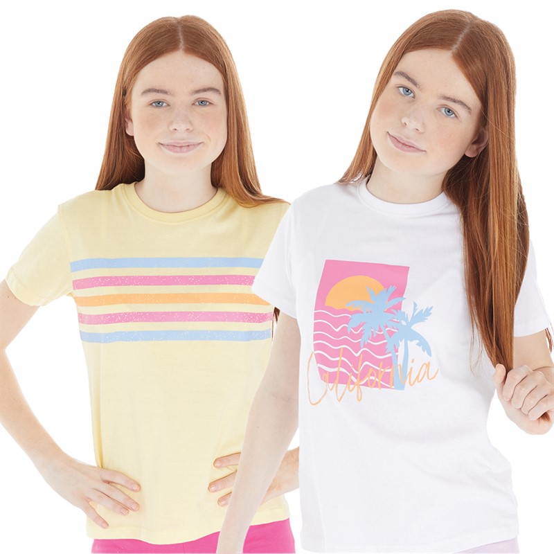 Board Angels Girls Two Pack T-Shirts Multi