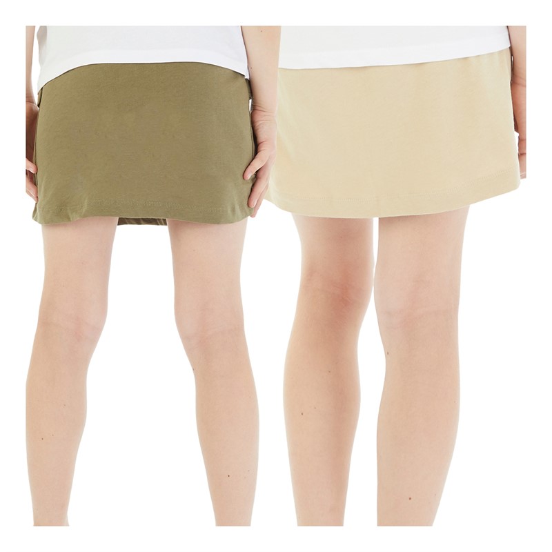 Board Angels Girls Two Pack Cargo Skirts Khaki/Sand