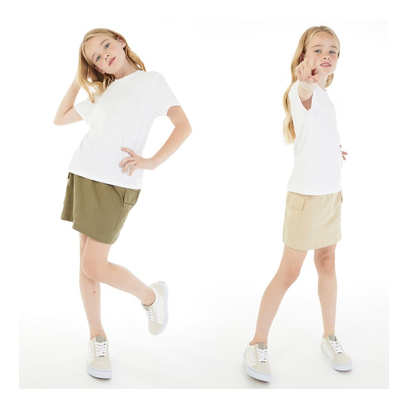 Board Angels Girls Two Pack Cargo Skirts Khaki/Sand