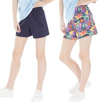 Board Angels Girls Two Pack Jersey Shorts Navy/Print