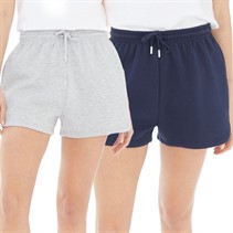 Board Angels Womens Two Pack Fleece Shorts Navy/Grey