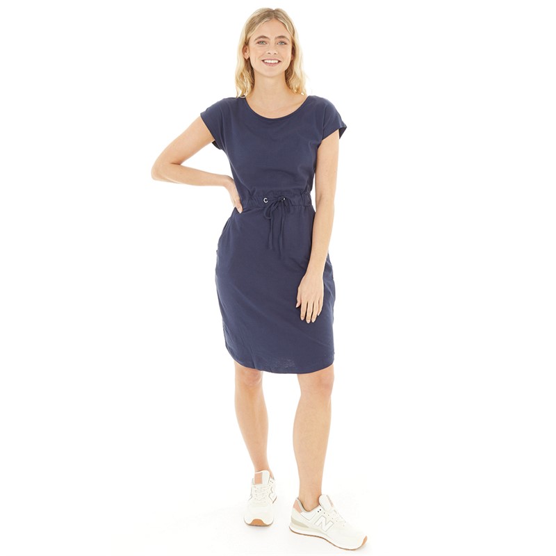 Board Angels Womens Tie Waist Dress Navy