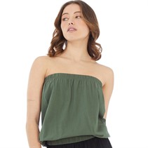 Board Angels Womens Bandeau Boob Tube Top Khaki