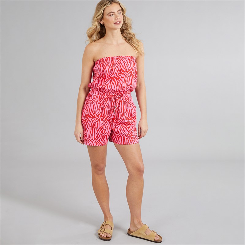 Board Angels Womens Playsuit With Detachable Strap Red/Pink