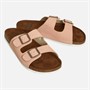 Board Angels Womens Alaia Double Buckle Footbed Sandals Pink/Rose Gold