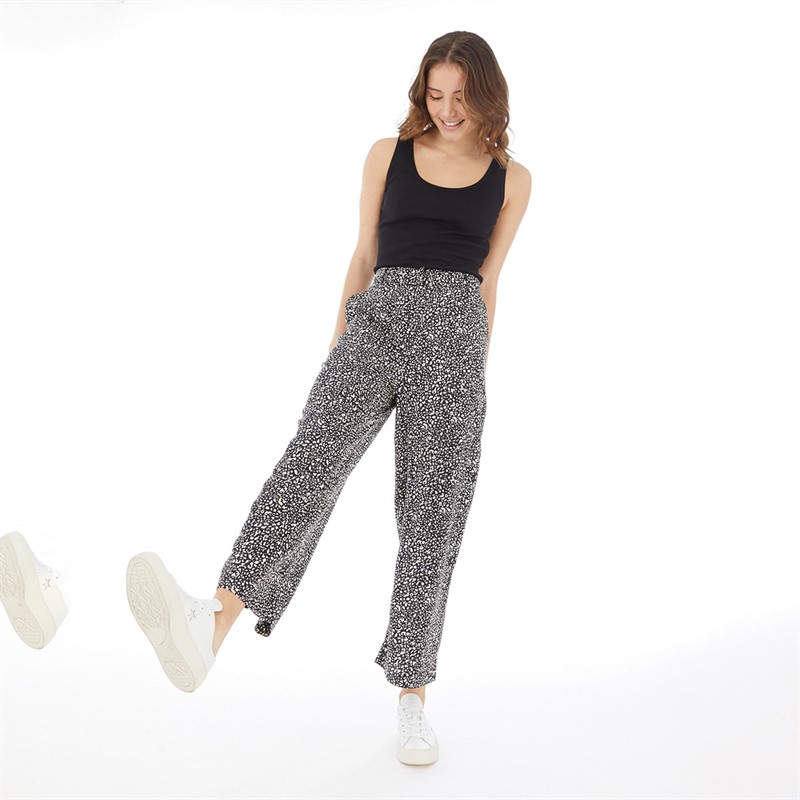 Board Angels Womens Cropped Trousers Black Print