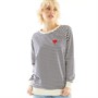 Board Angels Womens Striped Sweatshirt Ecru/Navy