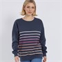 Board Angels Womens Stripe Sweatshirt Ombre Blue