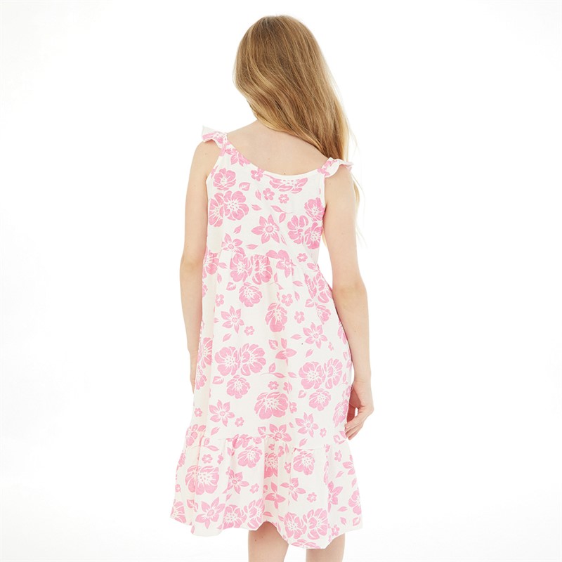 Board Angels Girls Floral Dress Pink/Ecru