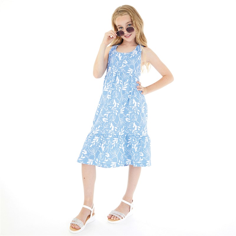 Board Angels Girls Wild Flower Dress Blue/White