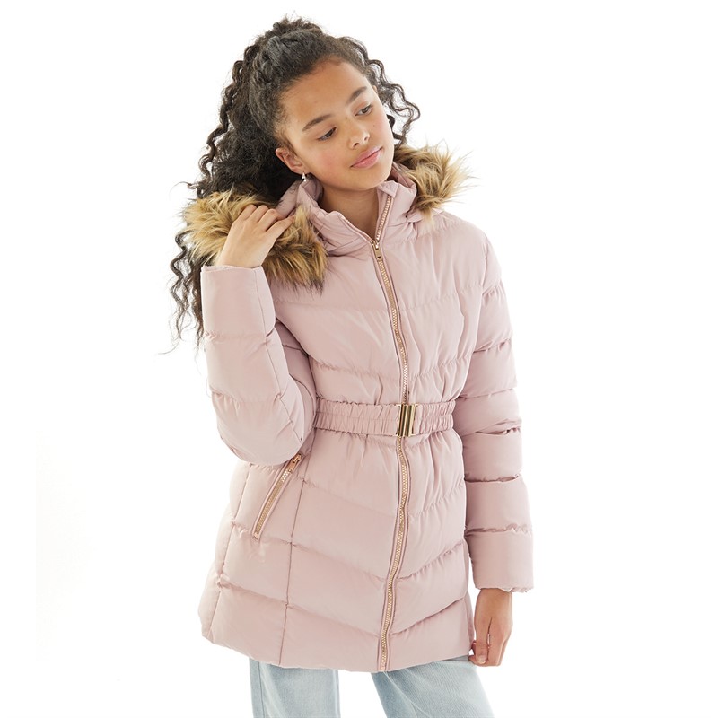 Belted girls coat online