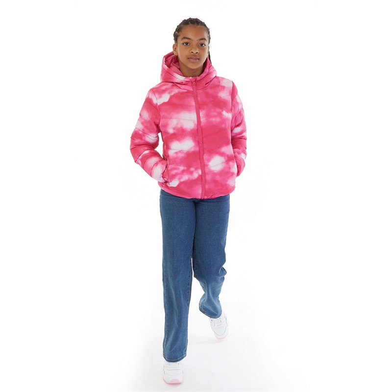 Board Angels Girls Hooded Puffer Jacket Pink