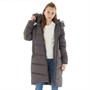 Board Angels Girls Long Puffer Coat With Faux Fur Hood Dark Charcoal