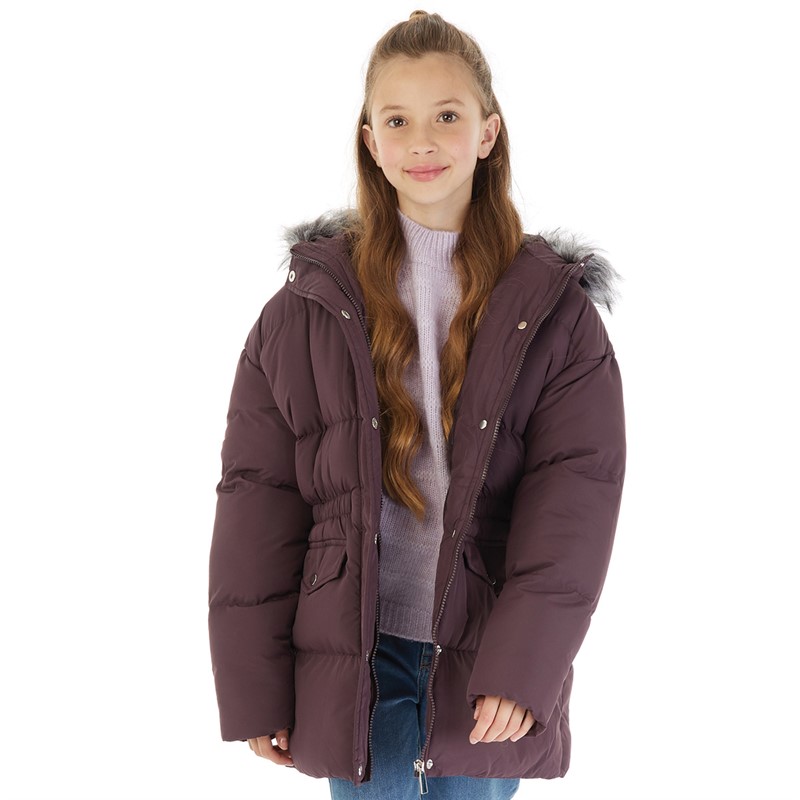 Board Angels Girls Puffer Parka Jacket Plum