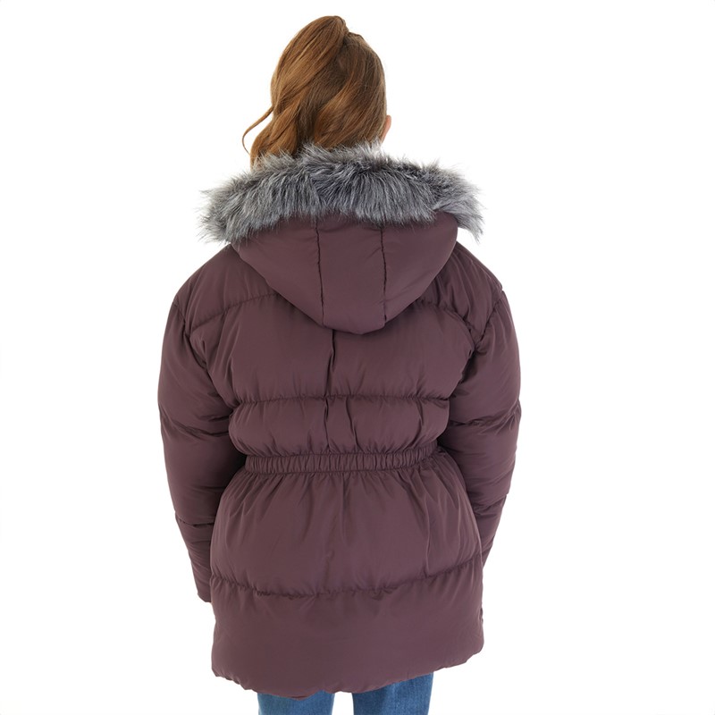 Board Angels Girls Puffer Parka Jacket Plum