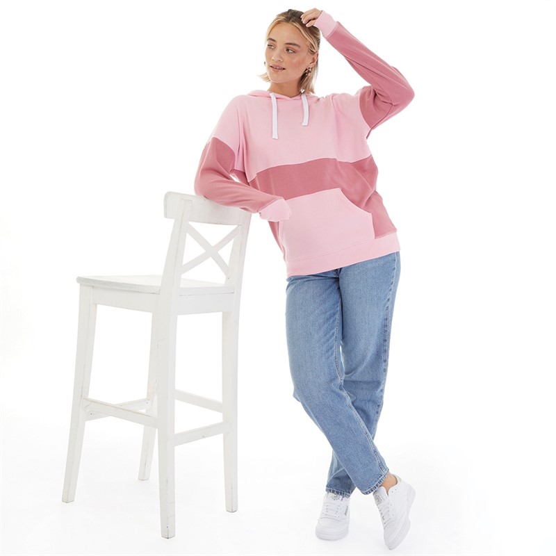 Board Angels Womens Colour Block Hoodie Pink