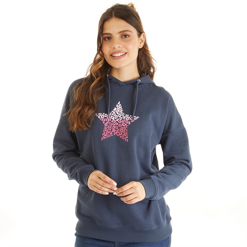 Board Angels Womens Star Hoodie Ombre Blue