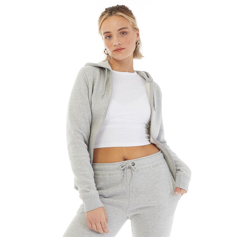 Board Angels Womens Zip-Through Hoodie Grey Marl