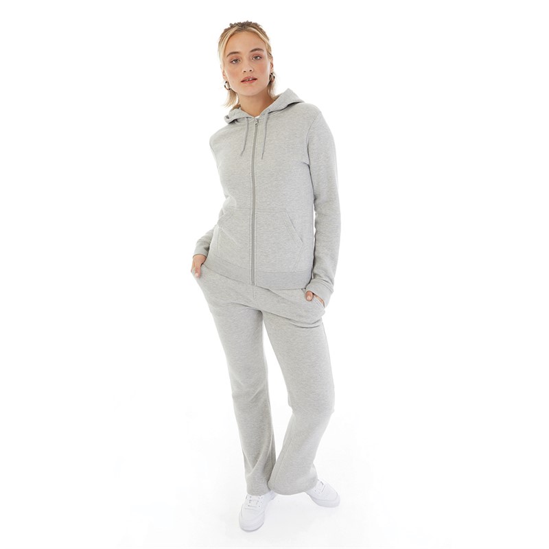 Board Angels Womens Zip-Through Hoodie Grey Marl