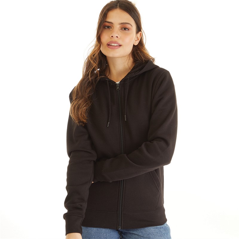 Board Angels Womens Zip-Through Hoodie Black